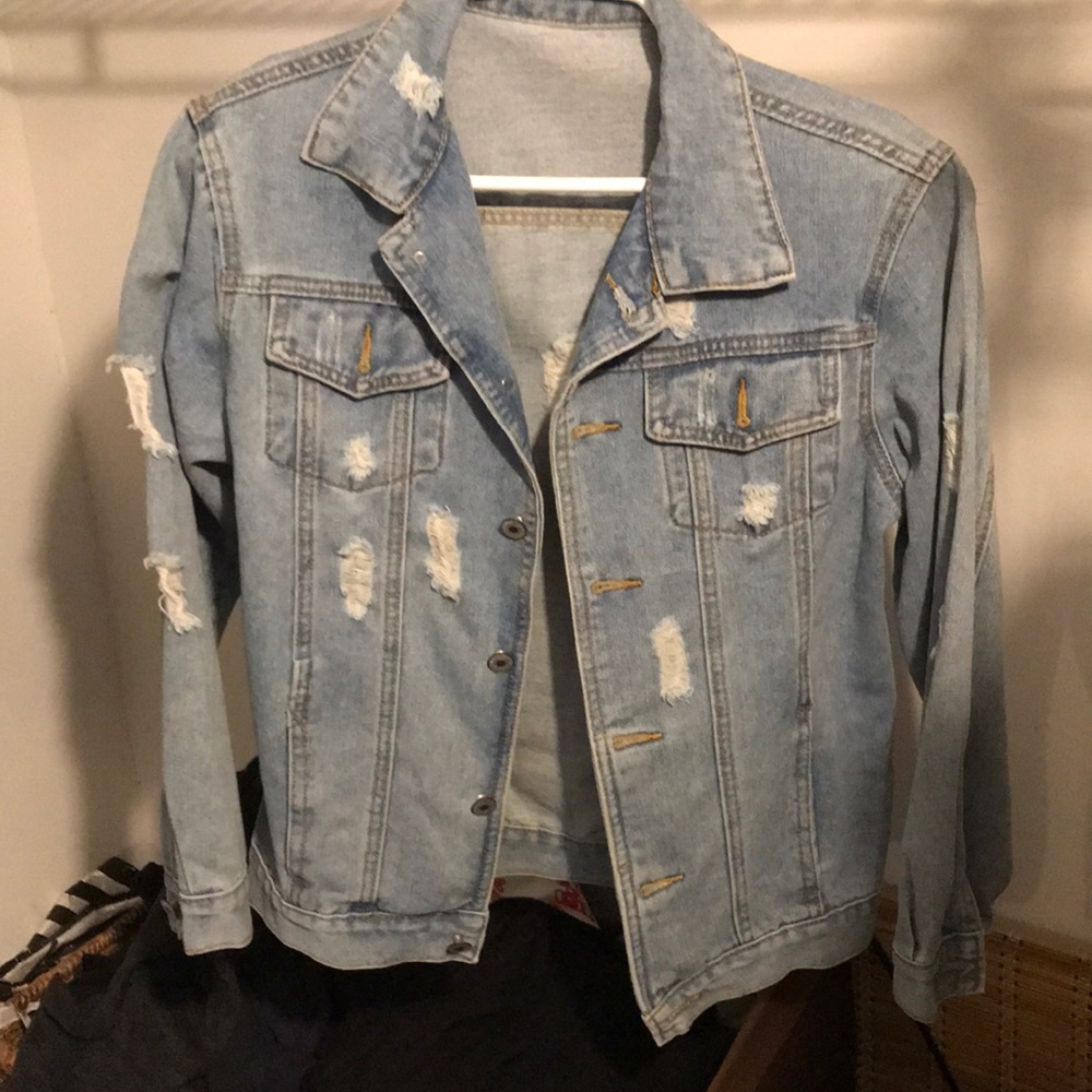 Distressed jean jacket NWOT